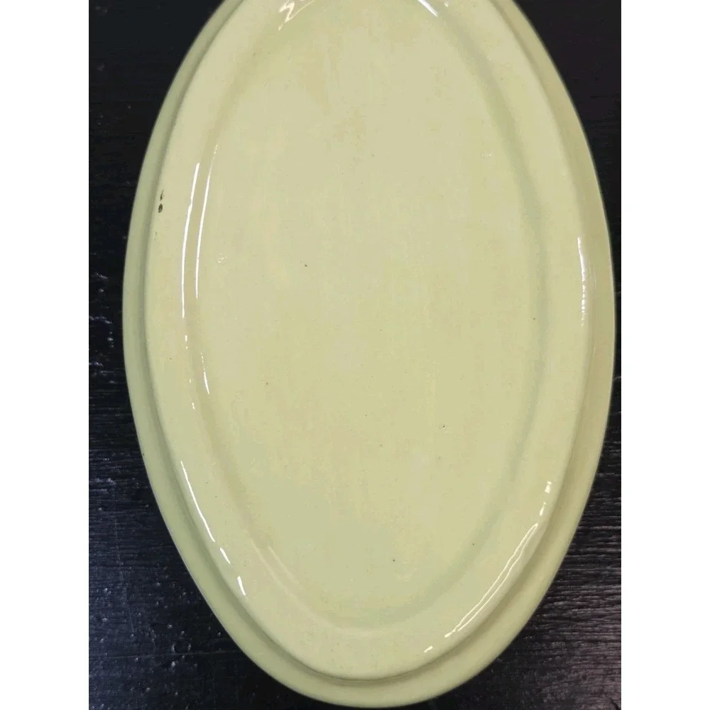 Vintage Handpainted Signed Linda Davis 1983 Oval Trinket Dish Country Style
